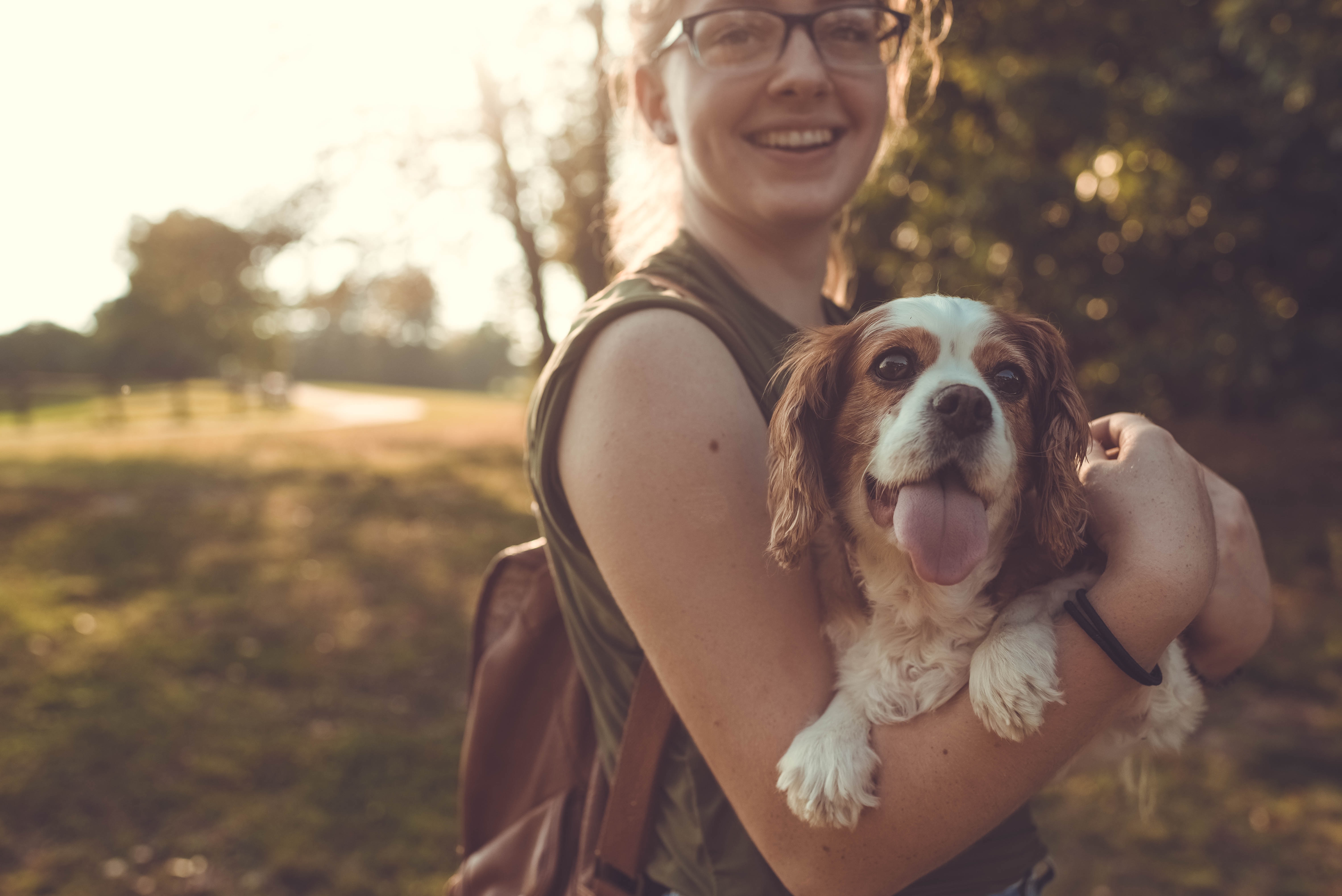 Photo of woman with her dog, reason for living